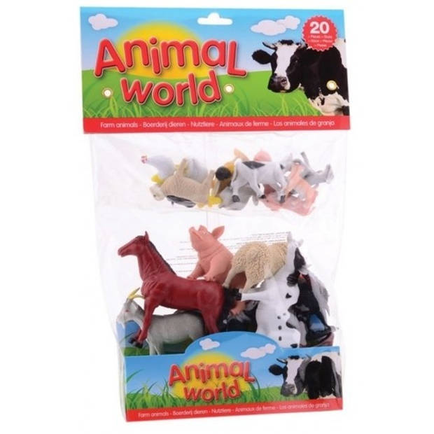 Plastic boerderij diertjes 2x20 stuks - Speelfigurenset