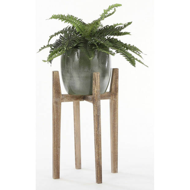 Mica Decorations - bloempot plantenstandaard/verhoger - hout - H89 x B28 cm - Plantenstandaarden