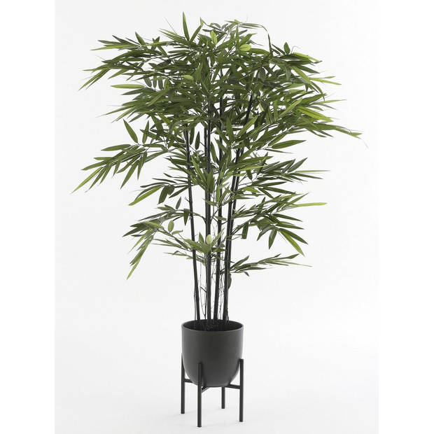 Zwart ijzeren plantenkrukje/planten standaard Ascot H25 x B24 cm - Plantenstandaarden