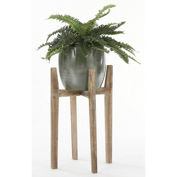 Houten plantenkrukje/planten standaard Ascot H60 x B32 cm woonaccessoires/woondecoraties - Plantenstandaarden