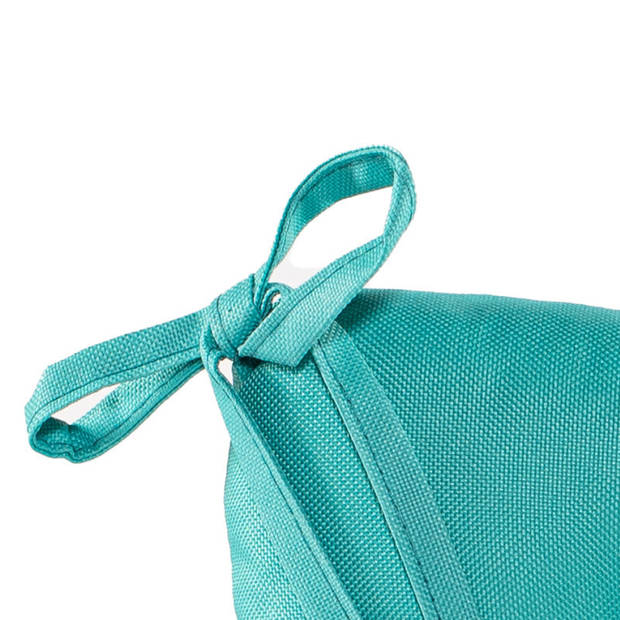 Anna's collection Stoelkussen gewatteerd - turquoise blauw - 38 x 38 cm - tuinstoelkussens