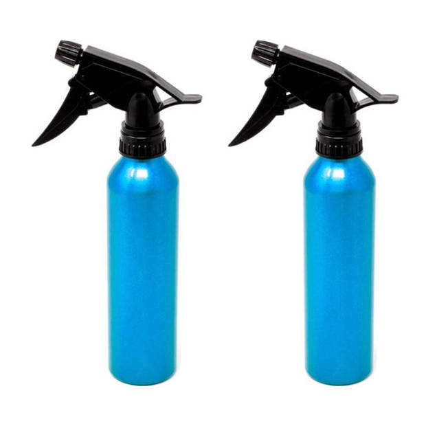 Concorde waterverstuiver - 2x - blauw - aluminium - 300 ml - Waterverstuivers