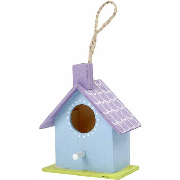 6x Houten hobby knutsel vogelhuisje 7 cm - Hobbydecoratieobject