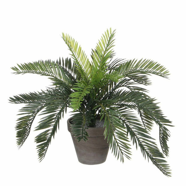 Groene Cycaspalm kunstplant 37 cm met zwarte pot - Kunstplanten