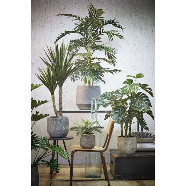 Groene Cycaspalm kunstplant 33 cm met zwarte pot - Kunstplanten