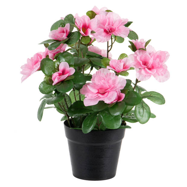 Louis Maes Kunstplant - Azalea - in pot - roze - H25 cm - Kunstplanten