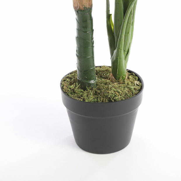 Groene kunstplant Colocasia Taro succulent plant in pot 90 cm - Kunstplanten