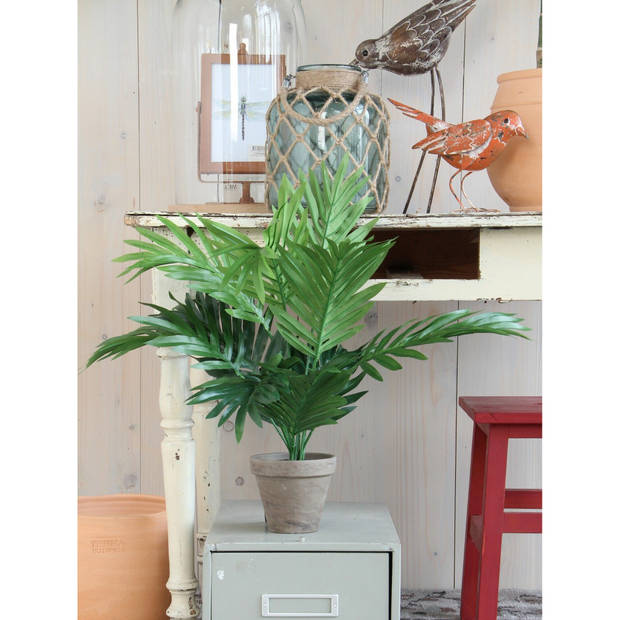 Groene Areca palm kunstplant in pot 40 cm woonaccessoires/woondecoraties - Kunstplanten
