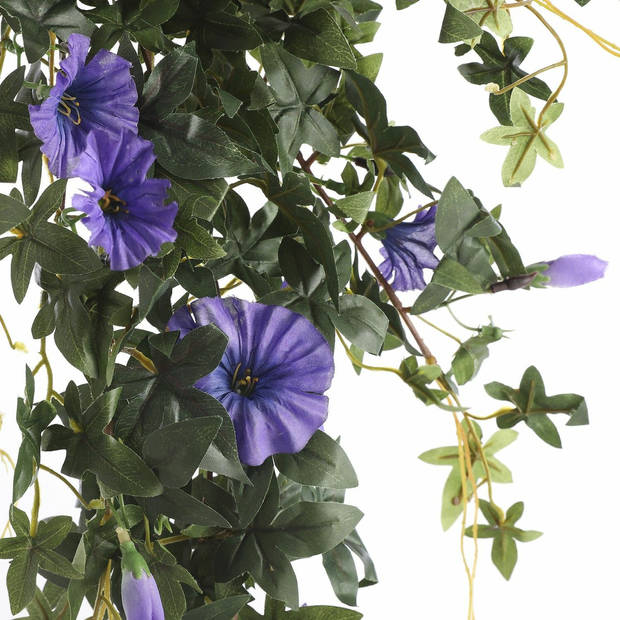 Groene Petunia met paarse bloemen kunstplanten 80 cm - Kunstplanten