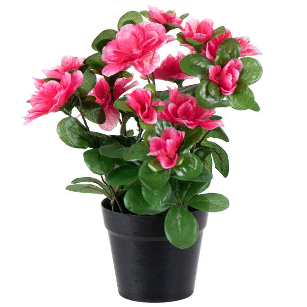 Louis Maes Azalea Kunstplant - in pot - rood/roze - H25 cm - Kunstplanten
