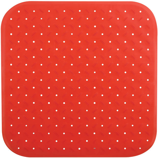 MSV Douche/bad anti-slip mat badkamer - rubber - rood - 54 x 54 cm - Badmatjes