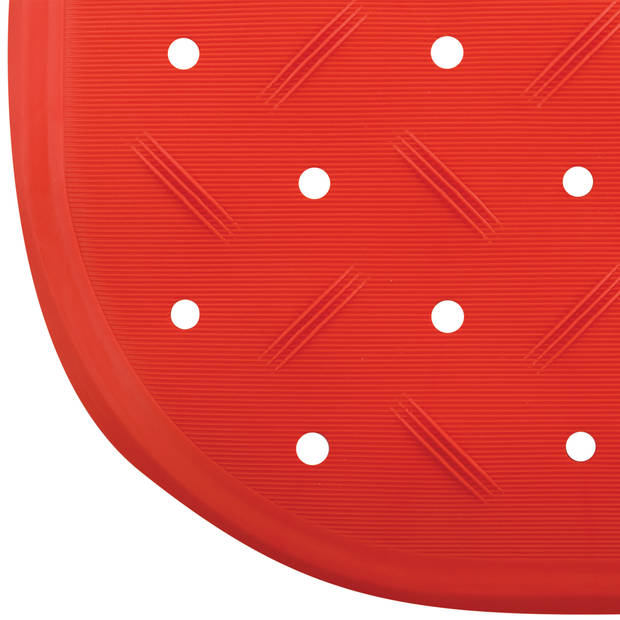 MSV Douche/bad anti-slip mat badkamer - rubber - rood - 54 x 54 cm - Badmatjes