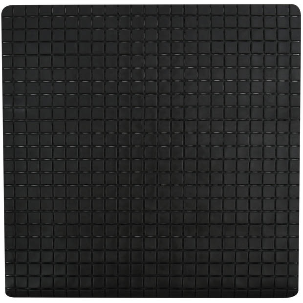 MSV Douche/bad anti-slip mat badkamer - rubber - zwart - 54 x 54 cm - Badmatjes