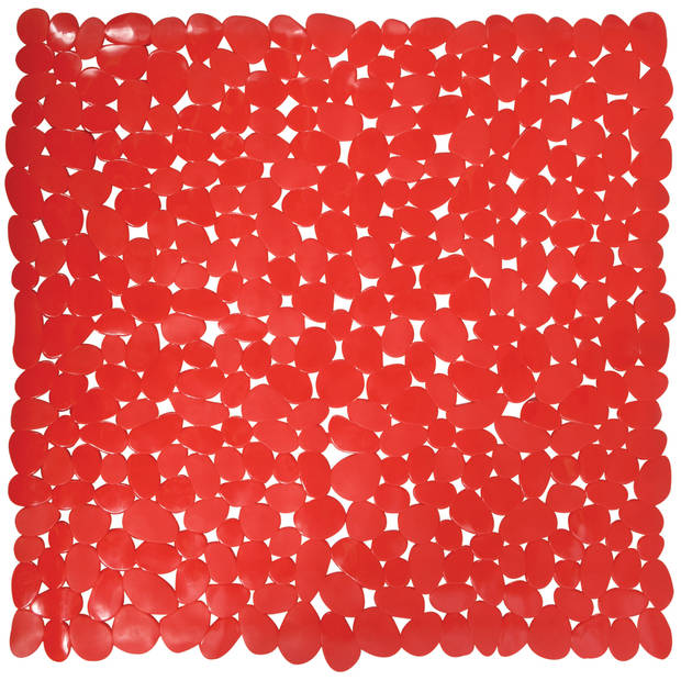 MSV Douche/bad anti-slip mat - badkamer - pvc - rood - 54 x 54 cm - Badmatjes