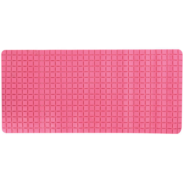 MSV Douche/bad anti-slip mat badkamer - rubber - fuchsia roze - 76 x 36 cm - Badmatjes