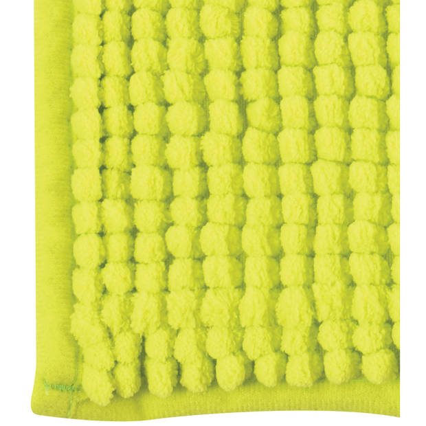 MSV Badkamerkleed/badmat voor op de vloer - appelgroen - 60 x 90 cm - Microvezel - Badmatjes