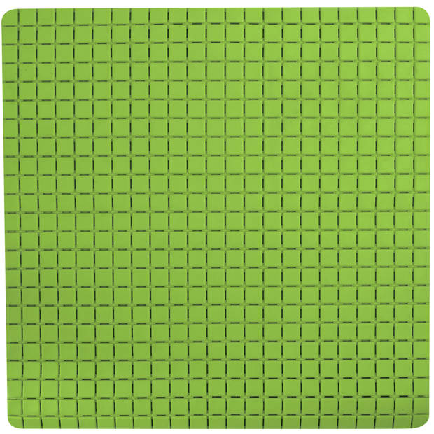 MSV Douche/bad anti-slip mat badkamer - rubber - limegroen - 54 x 54 cm - Badmatjes