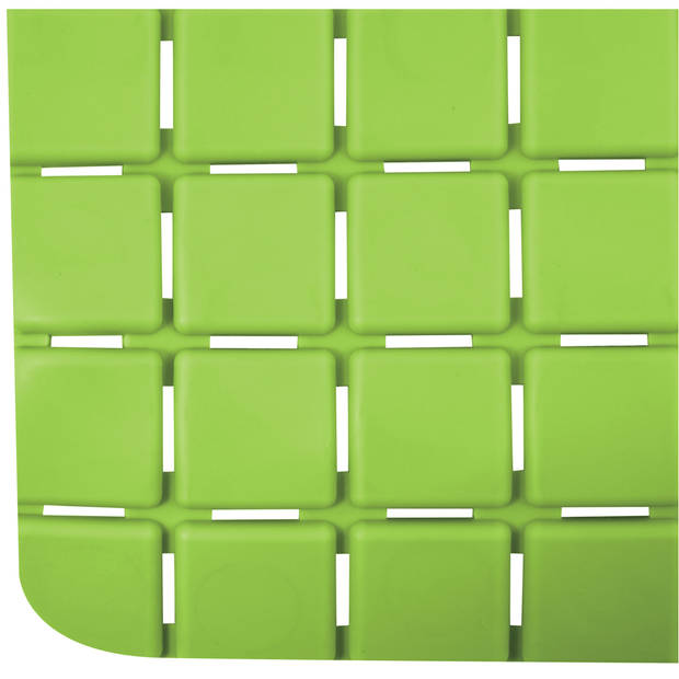 MSV Douche/bad anti-slip mat badkamer - rubber - limegroen - 54 x 54 cm - Badmatjes