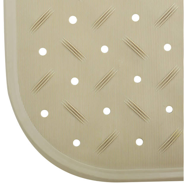 MSV Douche/bad anti-slip mat badkamer - rubber - beige - 36 x 97 cm - Badmatjes