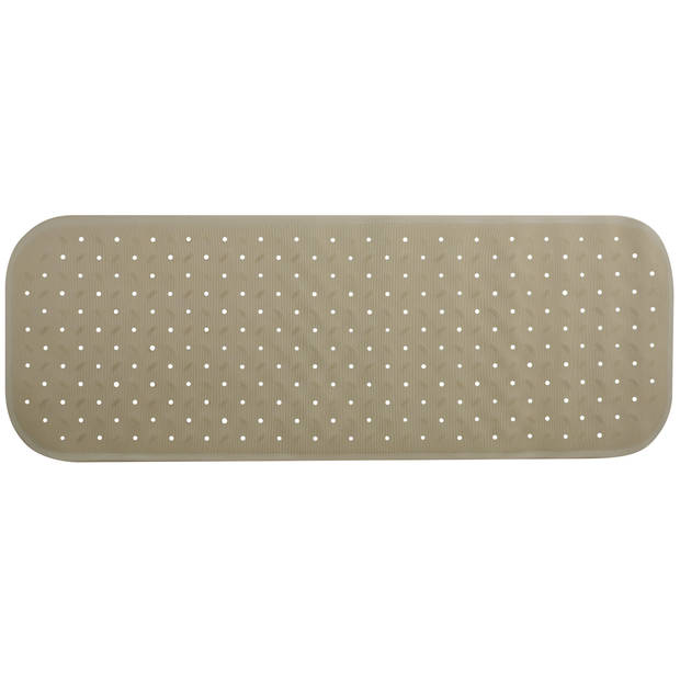 MSV Douche/bad anti-slip mat badkamer - rubber - beige - 36 x 97 cm - Badmatjes