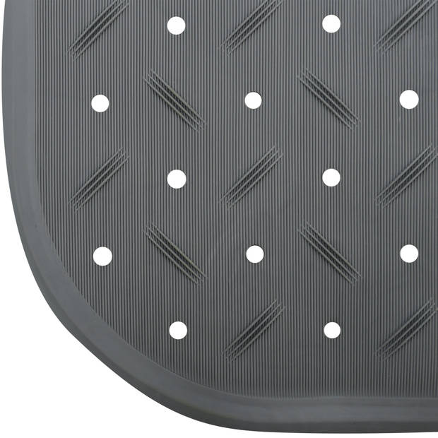 MSV Douche/bad anti-slip mat badkamer - rubber - grijs - 36 x 97 cm - Badmatjes