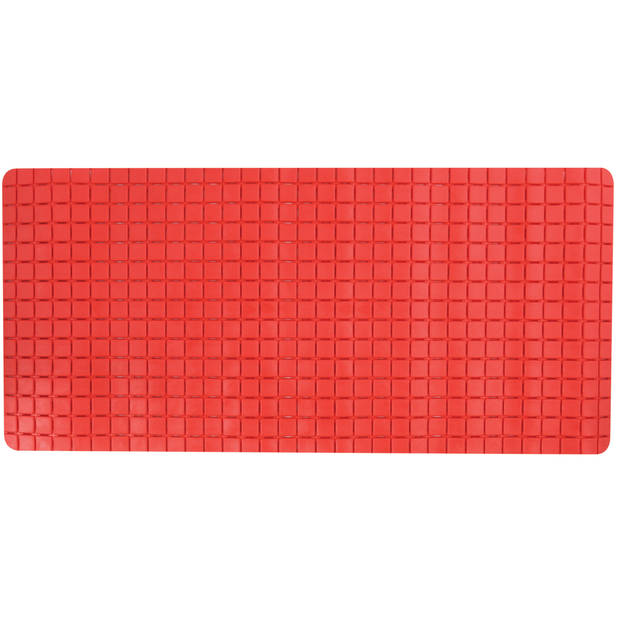 MSV Douche/bad anti-slip mat badkamer - rubber - rood - 76 x 36 cm - Badmatjes