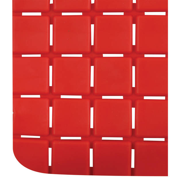 MSV Douche/bad anti-slip mat badkamer - rubber - rood - 76 x 36 cm - Badmatjes
