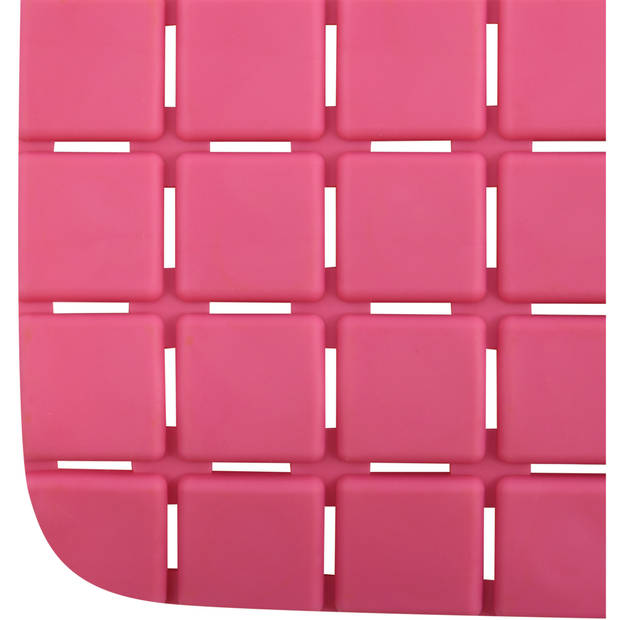 MSV Douche/bad anti-slip mat badkamer - rubber - fuchsia roze - 54 x 54 cm - Badmatjes
