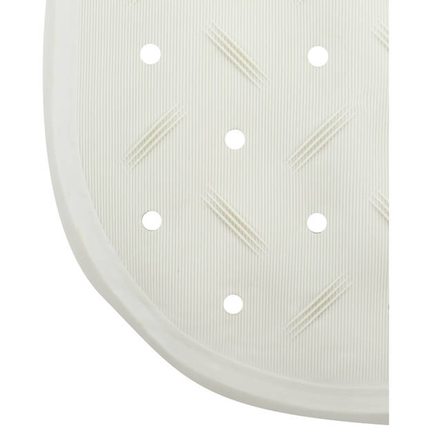 MSV Douche/bad anti-slip mat badkamer - rubber - wit - 36 x 76 cm - Badmatjes