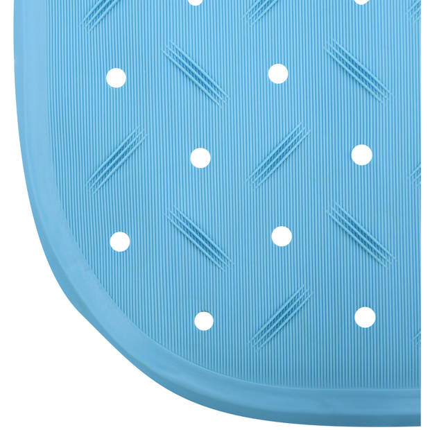 MSV Douche/bad anti-slip mat badkamer - rubber - turquoise - 54 x 54 cm - Badmatjes