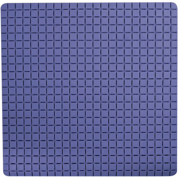 MSV Douche/bad anti-slip mat badkamer - rubber - blauw - 54 x 54 cm - Badmatjes