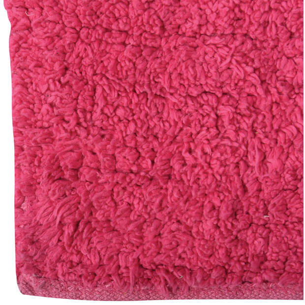 MSV Badkamerkleedje/badmat voor op de vloer - fuchsia roze - 45 x 70 cm - Badmatjes