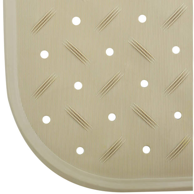 MSV Douche/bad anti-slip mat badkamer - rubber - beige - 36 x 76 cm - Badmatjes