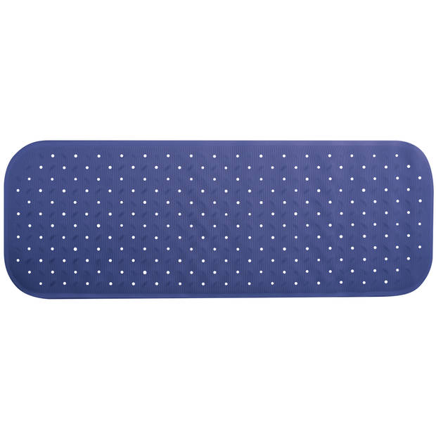 MSV Douche/bad anti-slip mat badkamer - rubber - blauw - 36 x 97 cm - Badmatjes