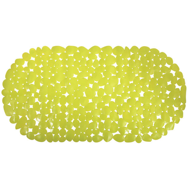 MSV Douche/bad anti-slip mat - badkamer - pvc - limegroen - 39 x 99 cm - Badmatjes