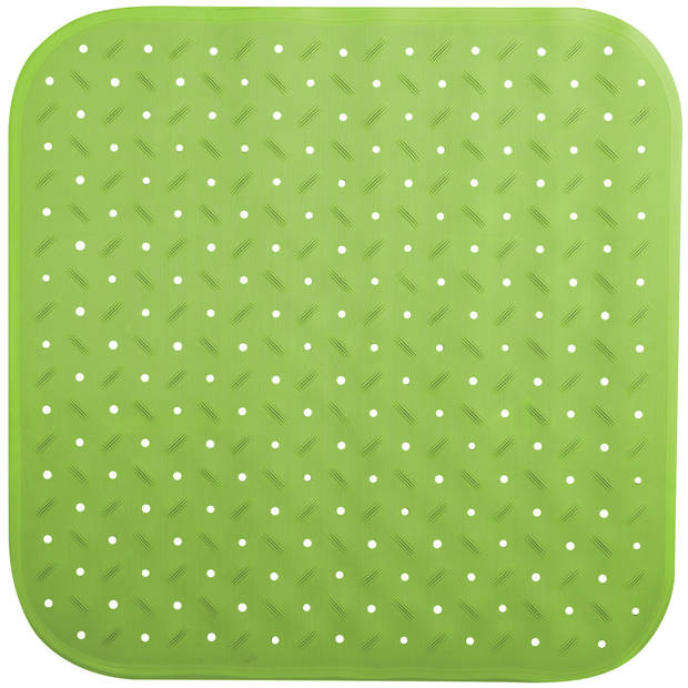 MSV Douche/bad anti-slip mat badkamer - rubber - limegroen - 54 x 54 cm - Badmatjes