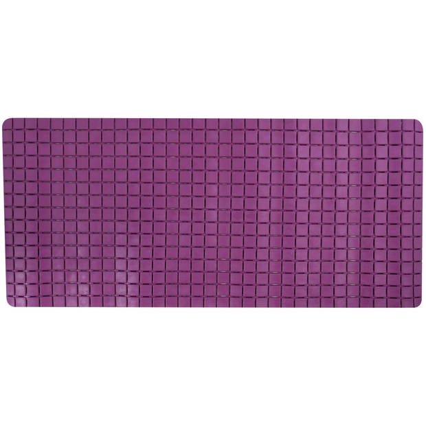 MSV Douche/bad anti-slip mat badkamer - rubber - paars - 76 x 36 cm - Badmatjes