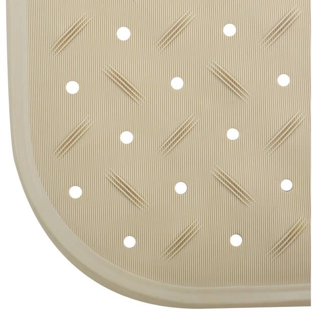 MSV Douche/bad anti-slip mat badkamer - rubber - beige - 54 x 54 cm - Badmatjes