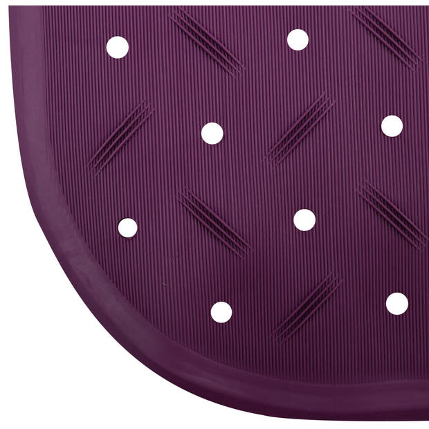 MSV Douche/bad anti-slip mat badkamer - rubber - paars - 36 x 65 cm - Badmatjes