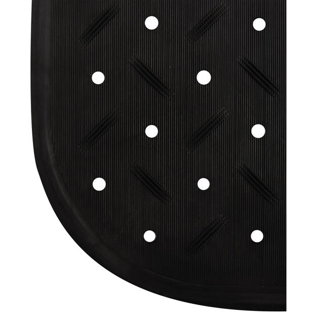 MSV Douche/bad anti-slip mat badkamer - rubber - zwart - 54 x 54 cm - Badmatjes