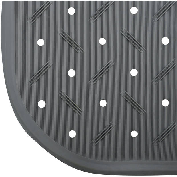 MSV Douche/bad anti-slip mat badkamer - rubber - grijs - 54 x 54 cm - Badmatjes
