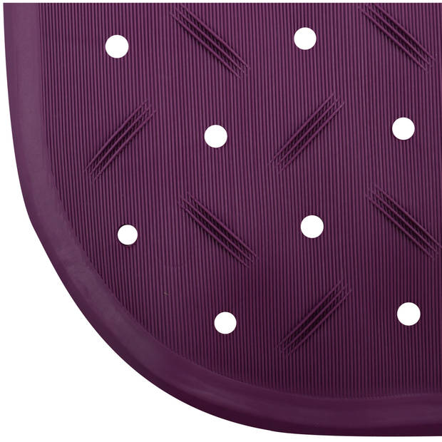 MSV Douche/bad anti-slip mat badkamer - rubber - paars - 36 x 76 cm - Badmatjes