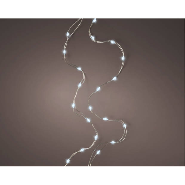 Lumineo draadverlichting zilverdraad 40 witte lampjes - 195 cm - Lichtsnoeren
