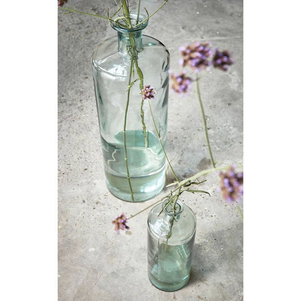 Mica Decorations flesvormige bloemenvaas 15 x 40 cm transparant glas - Vazen