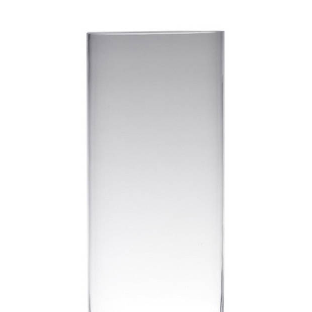 Hakbijl glass bloemenvaas - Transparant - glas - D19 x H60 cm - Cilinder vormig - Vazen