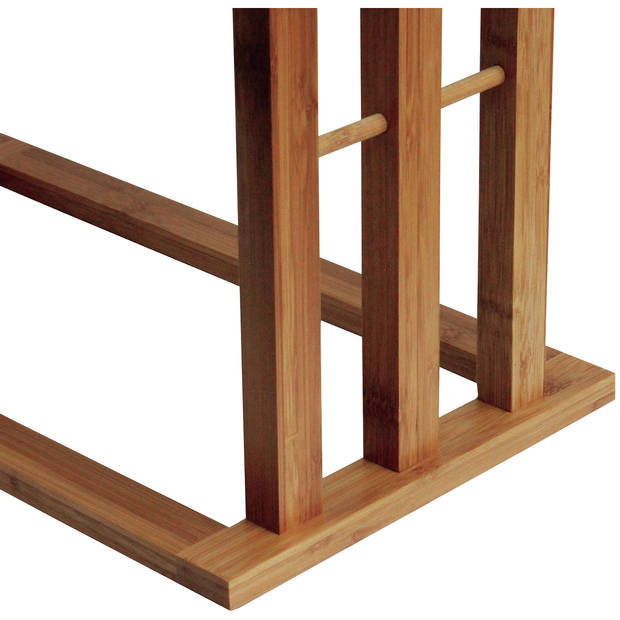 MSV Handdoeken ophangrek badkamer - bamboe hout - 42 x 24 x 82 cm - Handdoekrekken
