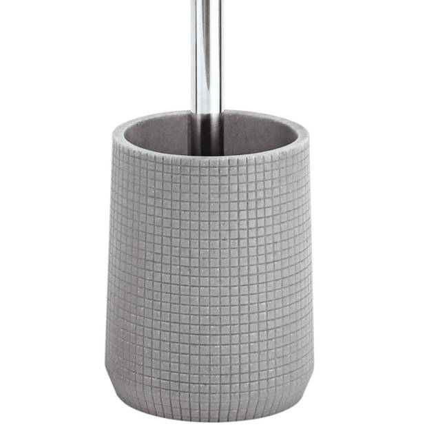 MSV Toilet/wc-borstel houder - kunststeen/metaal - lichtgrijs - 35 cm - Toiletborstels