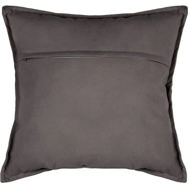 Atmosphera Bank/sierkussens huiskamer Sophia - 2x - 55 x 55 cm - Donkergrijs - polyester - met rits - Sierkussens