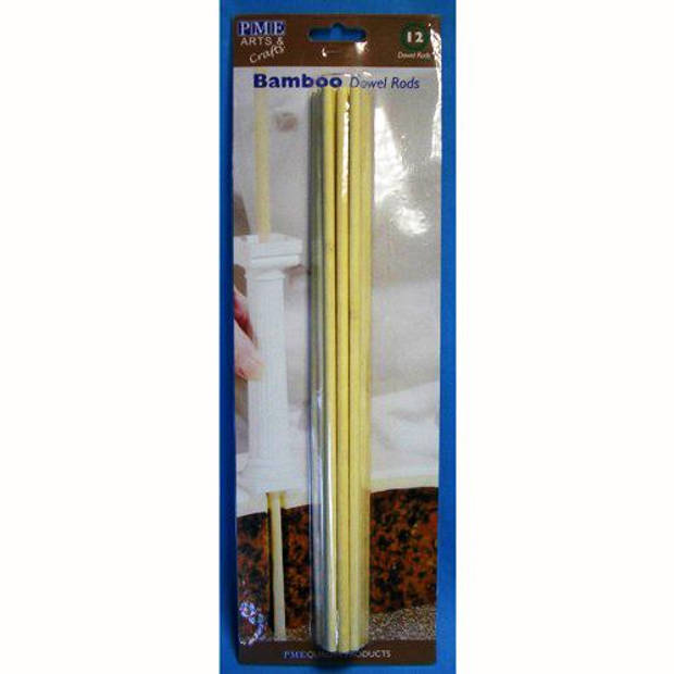 Dowels / dowel rods - set van 12 - bamboe - PME Arts&Crafts