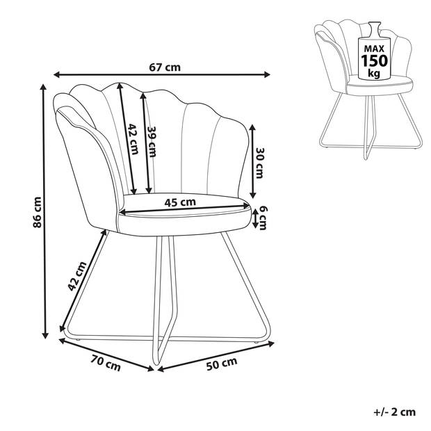 Beliani LOVELOCK - Fauteuil-Groen-Fluweel